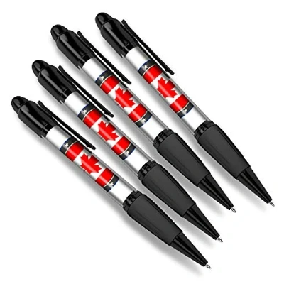 Image of Destination Vinyl ltd 4 x Matching Ballpoint Pens Canada Leaf Flag Travel #9232