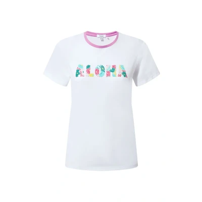 Image of TOG24 Susan Women&#039;s Summer Casual T Shirt, Supersoft Cotton with Printed Aloha Slogan