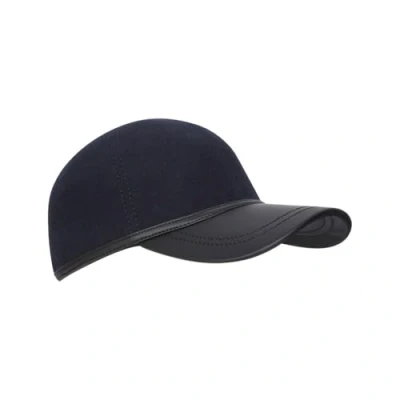 Image of WALKER AND HAWKES Wool Felt Bolton Baseball Cap One Size Navy