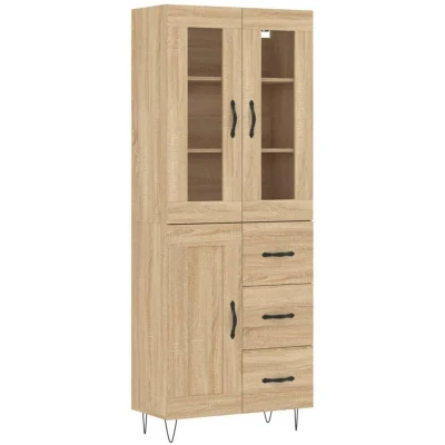 Image of Highboard Sonoma Oak 69.5x34x180 cm Engineered Wood Vidaxl