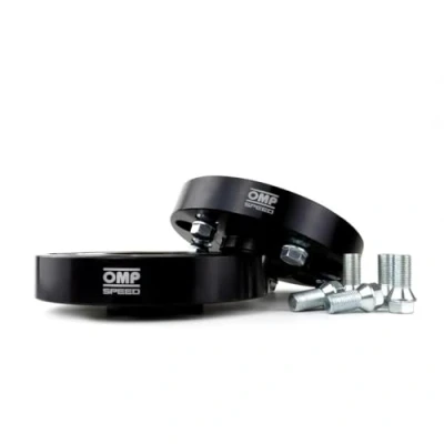 Image of OMP Double Centring Separators/Double Fixing PCD 5X120/5X120 Hub 72.6 Width 30mm M14X1.25 Black