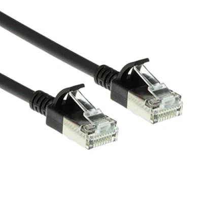 Image of ACT CAT6a Network Cable, U/FTP LSZH LAN Thin 3.8 mm Slimline, Flexible Snagless CAT 6a Cable with RJ45 Connector, for Use in Data Centres, 1 Metre, Black DC7901