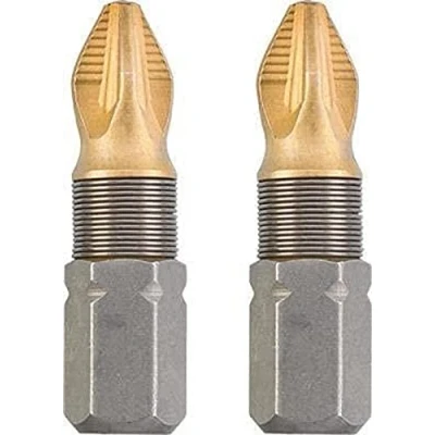 Image of kwb 2 x 25mm PZ2 Titanium Bits, Tin, TQ 60 Steel, ISO 1173, C6.3 Drive