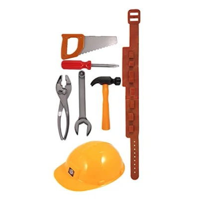Image of Child&#039;s Builders Plastic Fancy Dress Accessories Set Belt, Hat, Tools