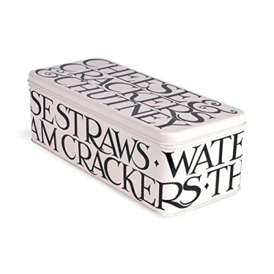 Image of Elite Gift Boxes Emma Bridgewater Black Toast Cream Large Rectangular Clip Lid Tin 155 x 229 95mm