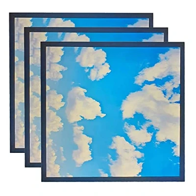 Image of 48W Sky Cloud Pattern LED Flat Slim Ceiling Recessed Panel Light 600 x 600mm Office Lighting (6X)