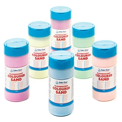 Image of Baker Ross ET323 Fluorescent Coloured Sand (Pack of 6), Assorted