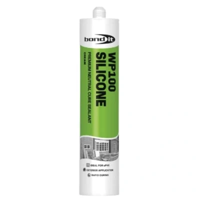 Image of Bond It WP100 Premium Neutral Cure Oxime Silicone Sealant Cream, 285ml High Performance Mould Resistant Permanently Flexible for Building &amp; Construction Joints