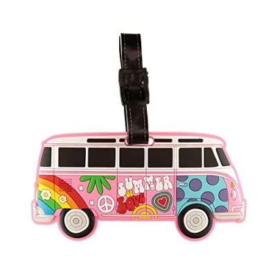 Image of Volkswagen VW T1 Camper Bus Summer Love PVC Luggage Tag