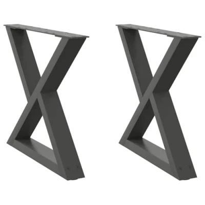 Image of vidaXL coffee table legs 2 pcs anthracite steel adjustable foot levellers 50x(42 43.3) cm modern design for living room/office