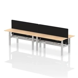 Image of Air B2B 1800x600mm Adjustable 4P Bench Desk CP Maple/Silver + Screen