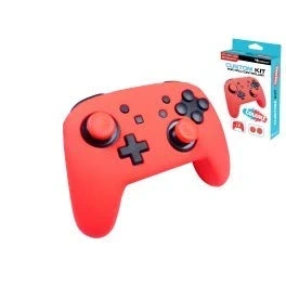 Image of Subsonic Silicone Protective Cover for Nintendo Switch Pro Controller /Custom Kit Colorz with Shell and Grips Joysticks, Neon Red