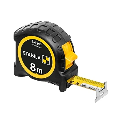 Image of STABILA Pocket Tape Measure BM 300 8m Double Sided 1000 Scale Metric SPIKES Hook