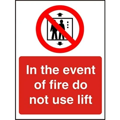 Image of Seco in The Event of Fire Do Not Use Lift Sign, 150mm x 200mm 2mm Prestige Acrylic with Double Sided Backing