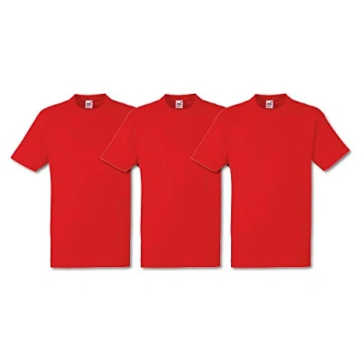 Image of Fruit of the Loom Men&#039;s Heavy T Shirt Pack 3, Red, XX Large
