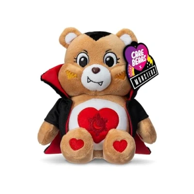Image of Care Bears Basic Fun, Tenderheart as Dracula, Universal Monsters 22cm Plush, Cuddly Toys for Children, Cute teddy bear, Suitable Girls and Boys Ages 4+