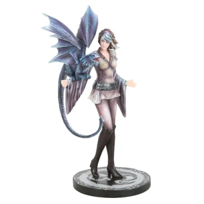 Image of Anne Stokes Dragon Trainer Ornament and Girl Friendship Figurine, Fantasy Art Collectible Gift Mystical Bond Sculpture from Exclusive Collection Something Different