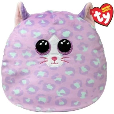 Image of TY Cassidy Cat Squish a Boo 14 Inches Squishy Beanies for Kids, Baby Soft Plush Toys Collectible Cuddly Stuffed Teddy