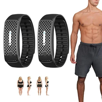Image of GWINDY Matteo Ultrasonic Body Shape Wristband, Magnetic Lymphatic Drainage Detox Bracelet, Smart Waterpoof Weight Loss Slim Fit Bracelet for Men and Women (2PCS,Black)