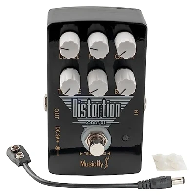 Image of Musiclily Pro Electric Guitar Effects Pedal DC 9V Adapter Powered True Bypass, Distortion
