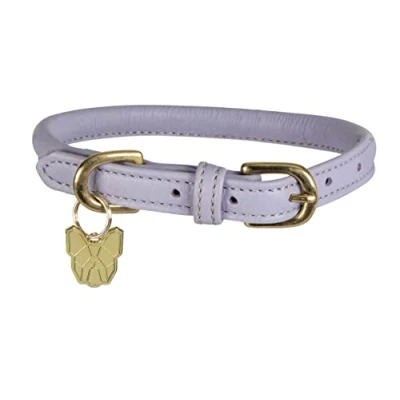 Image of Digby &amp; Fox Rolled Leather Dog Collar (XXX Small, Lilac)