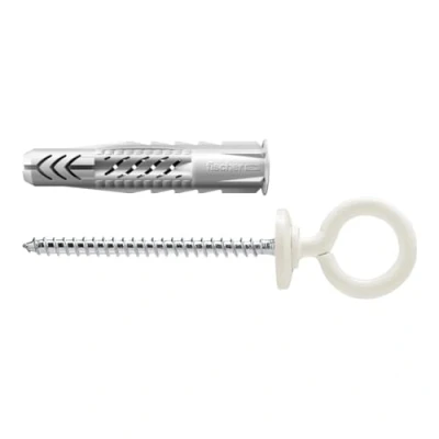 Image of fischer Universal Plug UX 8 x 50 OH N with Rim, Eye Hook White