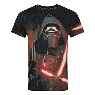 Image of Star Wars Force Awakens Kylo Ren Lightsabre Sublimation Men&#039;s T Shirt White