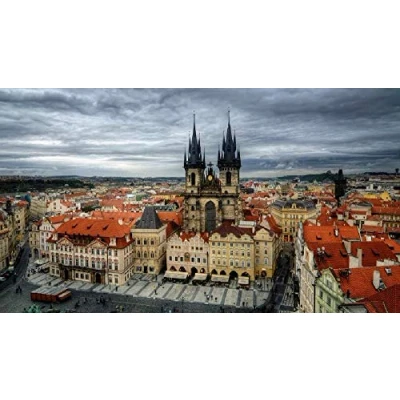 Image of Prague City View DIY 5D Diamond Painting by Number Unique Kits Home Wall Decor Crystal Rhinestone Cross Stitch 30x40cm