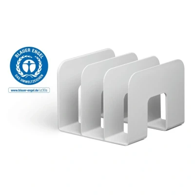 Image of Durable Eco Friendly Magazine File Sorter Recycled Plastic &amp; Blue Angel Certified Paperwork Organiser Catalogue Holder Grey Pack of 6