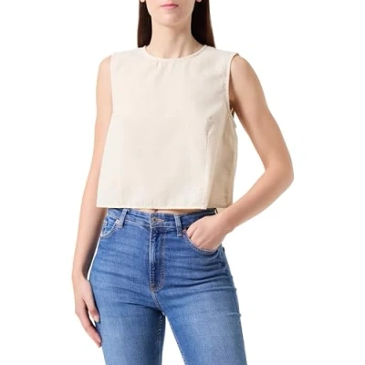 Image of JJXX Women&#039;s Jxkaia Seersucker Top WVN, Cream Coloured, M