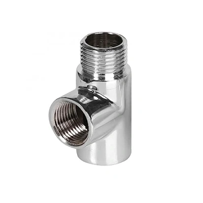 Image of T Piece for Towel Rails Heating Element Connector Dual Fuel Radiators (Chrome)
