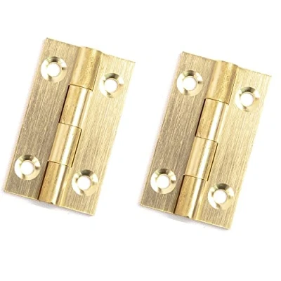 Image of Merriway BH03470 (2 Pcs) 38mm (1.1/2 inch) Solid Brass Butt Hinge Pack of 2 Pieces