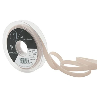 Image of Berisfords Velvet Ribbon, Blonde, 10.2 x 1.5 cm