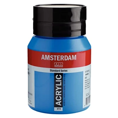 Image of Amsterdam Standard Series Acrylic Jar 500 ml Primary Cyan 572 (17725722)
