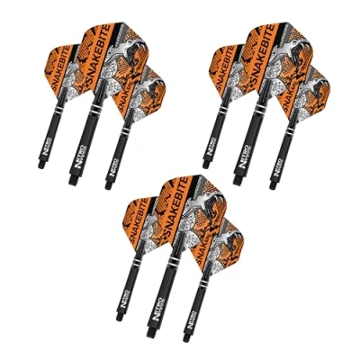 Image of RED DRAGON Peter Wright Snakebite Hardcore Orange Flight and Stem Combo Pack