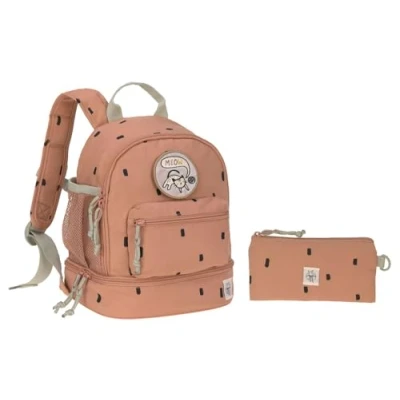 Image of LÄSSIG Children&#039;s backpack with Chest Strap Nursery Bag 27 cm, 4.5 Litres Top, 1.5 Litre Bottom, 3 Years/Mini Backpack, happy prints caramel, standard size,