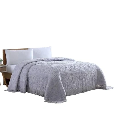 Image of Beatrice Home Fashions Medallion Chenille Bedspread, Twin, Lavender
