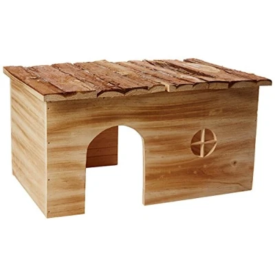 Image of Trixie Grete Natural Living Flamed Wood House, 45 x 24 28 cm
