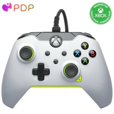 Image of PDP Wired Controller Electric White for Xbox Series XS, Gamepad, Video Game Controller, Gaming One, Officially Licensed X