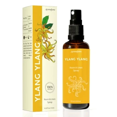 Image of Ylang Room, Linen &amp; Pillow Spray by Aromafume 100ml/3.38 fl oz with Pure Essential Oil Aromatherapy for Relaxation, Sleep Stress Relief Mist Bedding, Fabrics