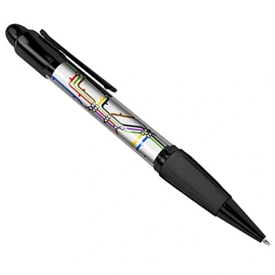 Image of DV DESIGN Underground Train System Network Black Ballpoint Pen Travel #8183