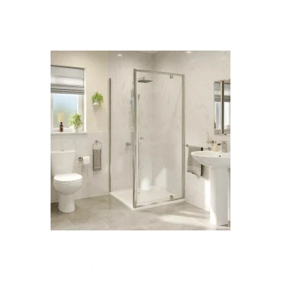 Image of Hydrolux Pivot Door &amp; Side Panel 800 x 800mm 4mm