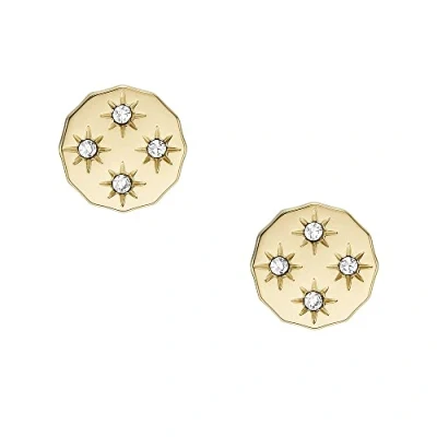 Image of Fossil Earrings for Women Sadie, Length: 9mm, Width: 9mm Gold Stainless Steel Earrings, JF04381710