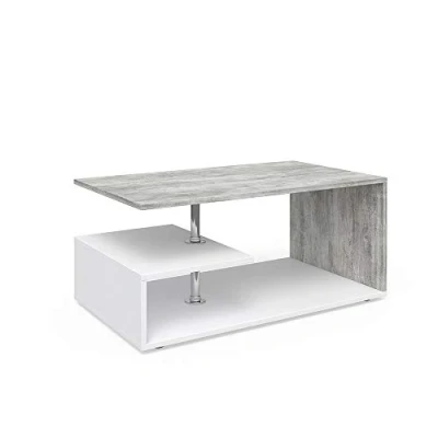 Image of Vicco Coffee table Guillermo, White/Concrete, 91 x 41 cm