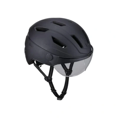 Image of BBB Cycling Adult Speed Pedelec Helmet for Men and Women E Bike with Visor Safety NTA 8776 Certified Head Protection Move FaceShield BHE 57 Matt Black Size M