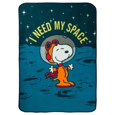 Image of Silver Buffalo Peanuts Snoopy Need My Space Fleece Throw 45&quot; x 60&quot;