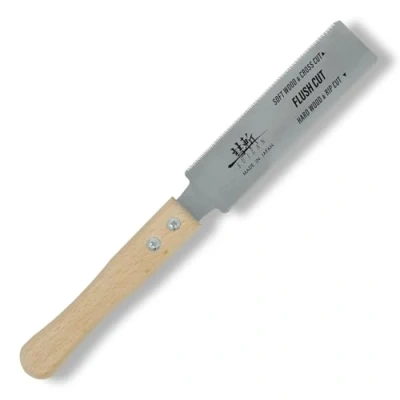 Image of SUIZAN Flush Cut Saw 150mm Professional Japanese Pullsaw Ryoba Double Edge Handsaw Woodworking Tools