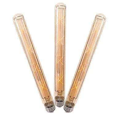 Image of OUKAIDE E27 T30 300 8W Led Edison Bulb Vintage Light Filament Bulb, Antique Style Retro Amber Glass Screw Lamp 680LM Non Dimmble Warm White 2700k(Pack of 3)