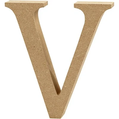 Image of Creativ&quot;V&quot; MDF Letter, Brown, 13 x 2 cm