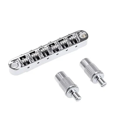Image of Musiclily Pro Roller Saddles Tune O Matic Bridge for Les Paul LP SG Electric Guitar, Chrome